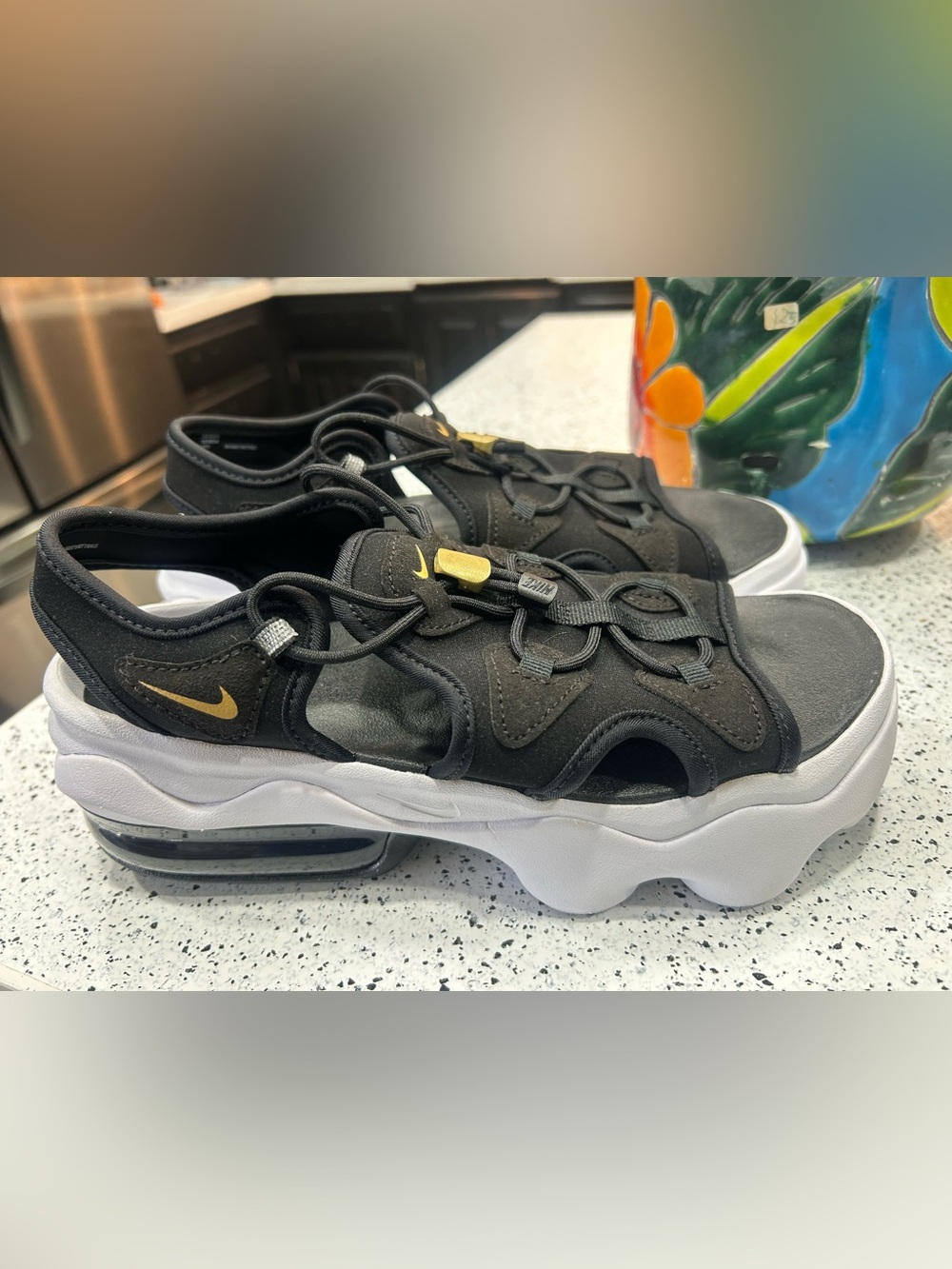 Nike Airmax Black and white Platform Sport Sandal-Sneaker/ size 9